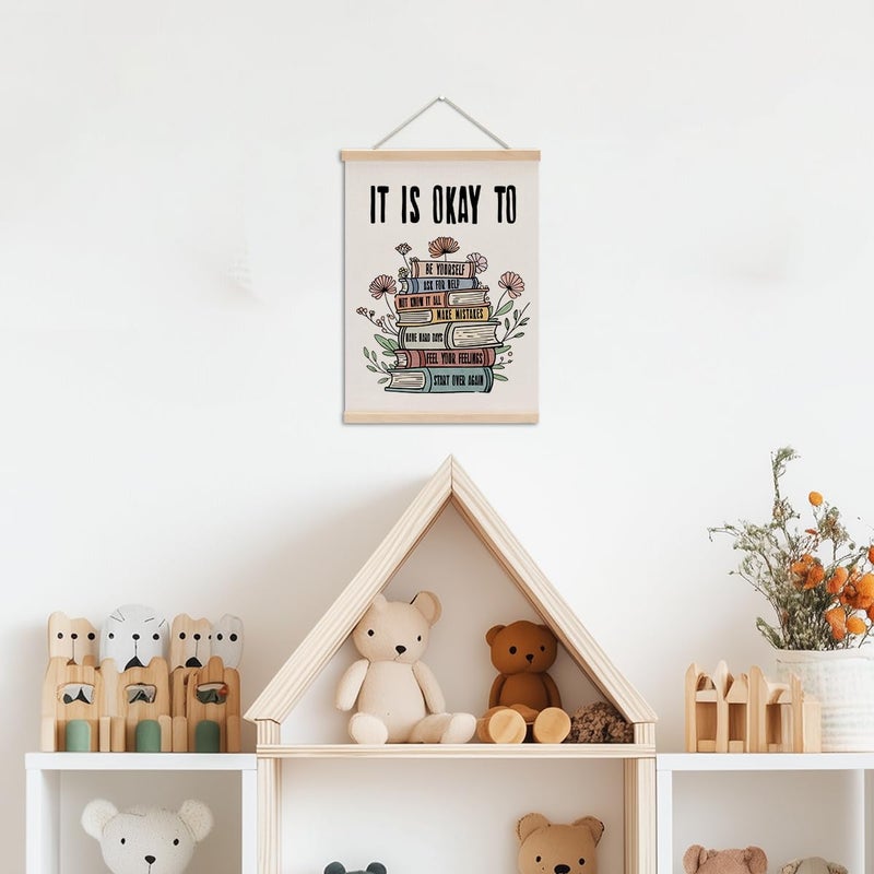 XFN Inspirational Boho Poster Hanger, Positive Affirmations Wall Decor, Educational Posters Wall Art Wall Hanging Banner Classroom Counseling Therapy Office Nursery Apartment Bedroom Decor - Image 3